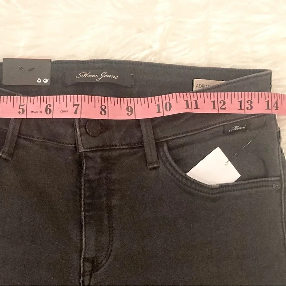 NWT Mavi ‘Adriana’ Mid Rise Super Skinny Jean Black Size 27